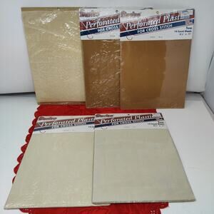 4X Darice Perforated Plastic 2 Sheets 14 Count Brown 8 1/4" x 11" New